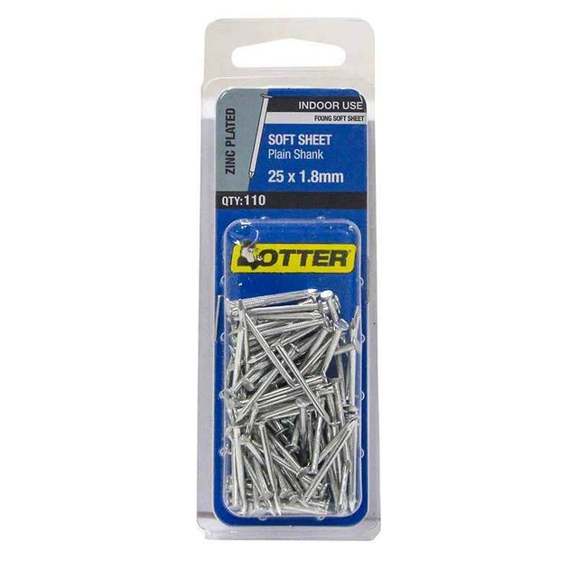 Otter Nail Soft Sheet Zinc Plated 25x1.80mm (110 Pack)