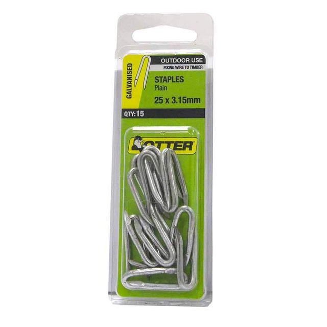 Otter Staple Galvanised 25x3.15mm (15 Pack)