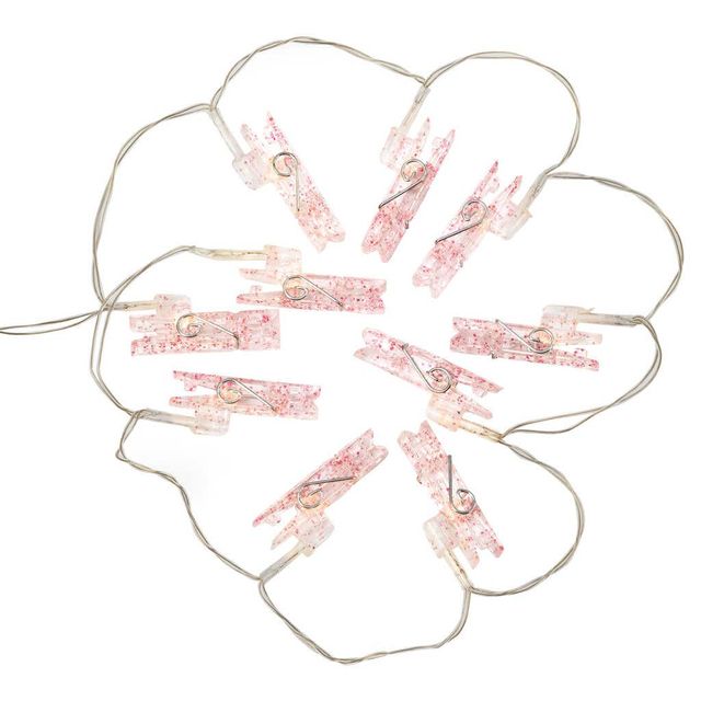 Arlec Glitter Peg Clip String Lights Silver