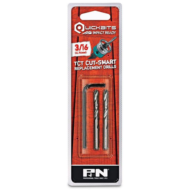 Sutton Quickbits 3/16Inch Tct Pilot Drill Bits W. Allen Key - Tct Cut-Smart - 2 Piece