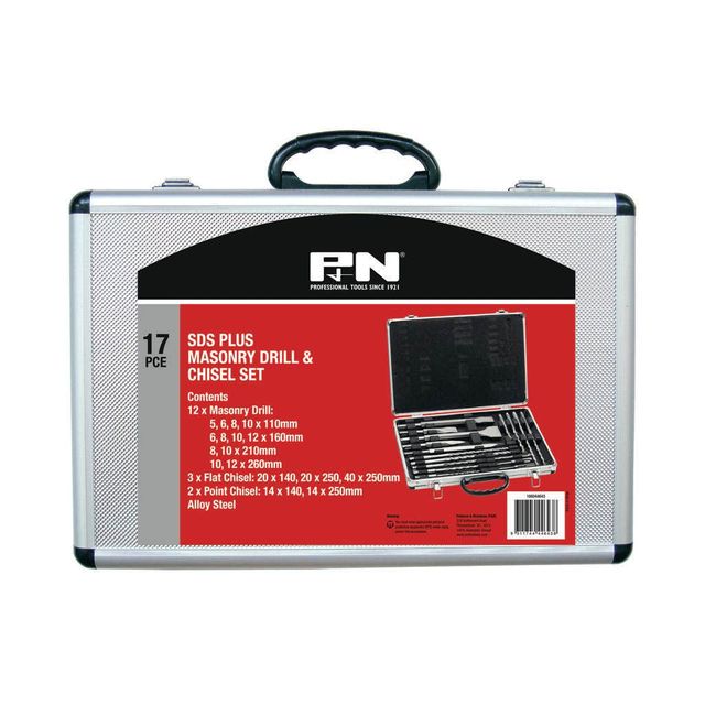 P&N Masonry Drill & Chisel Set SDS Plus - 17 Piece