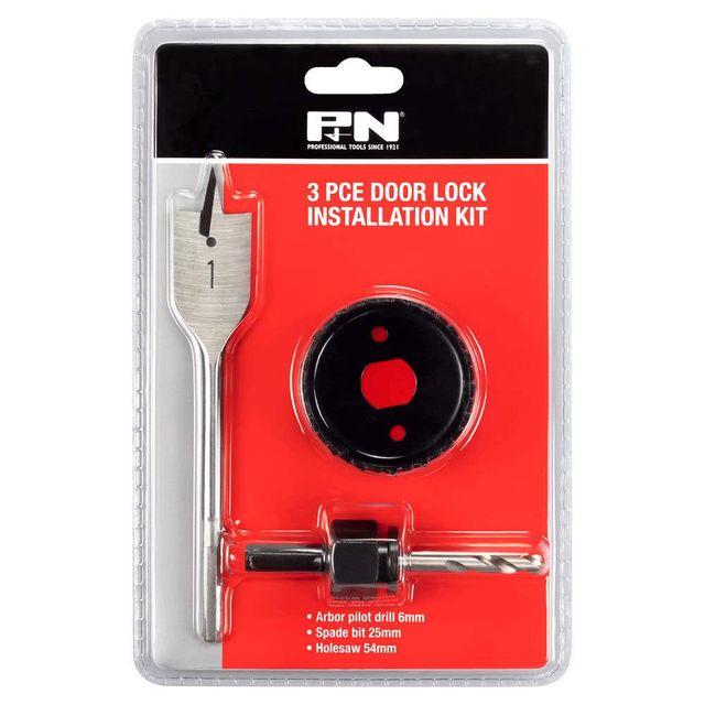 P&N Holesaw Set Door Lock Installation - 3 Piece