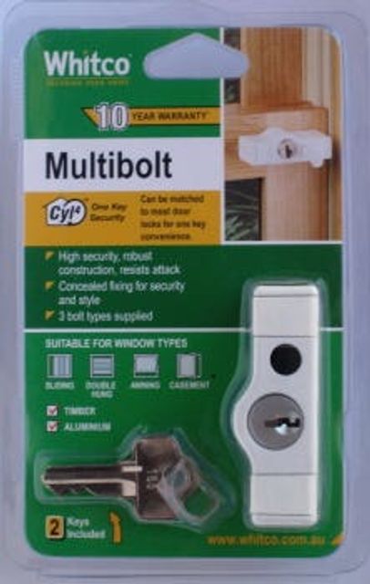 Whitco Primrose Cyl4 Multi Bolt - 1 Pack Silver One Key Security