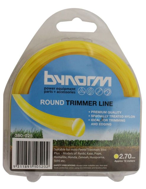 Bynorm Round Trimmer Line Yellow 2.7mm X 12M