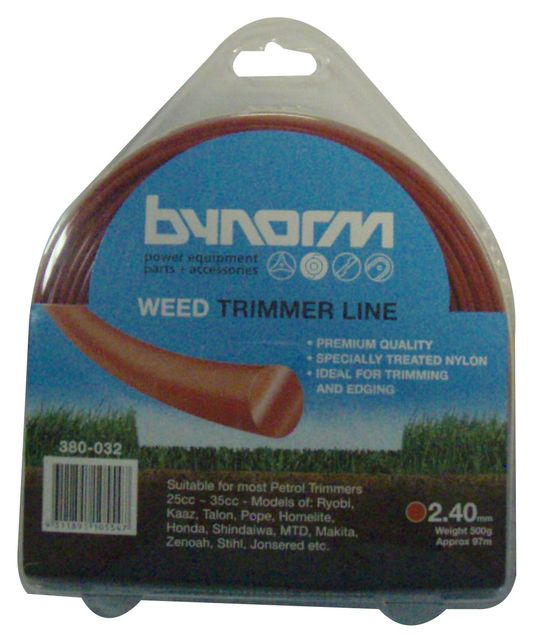 Bynorm Round Trimmer Line Red 500g 2.4mm
