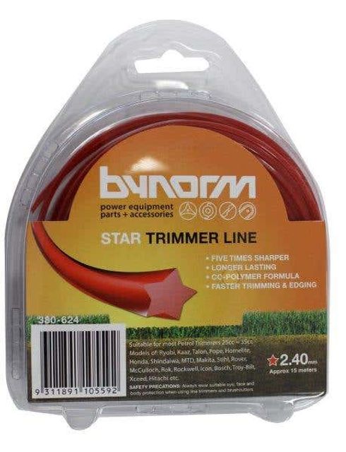 Bynorm Star Trimmer Line Red 2.4mm X 15M