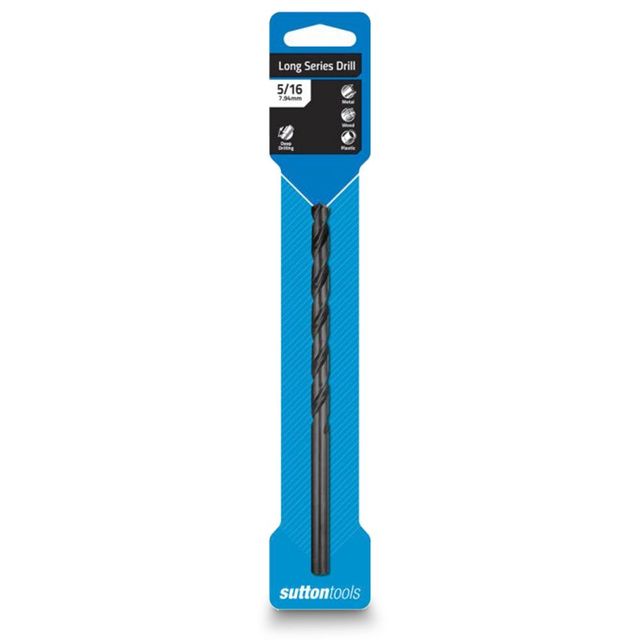 Sutton 5/16Inch X 6.3/8Inch Metal Drill Bit Long Series Hss Blue Bullet