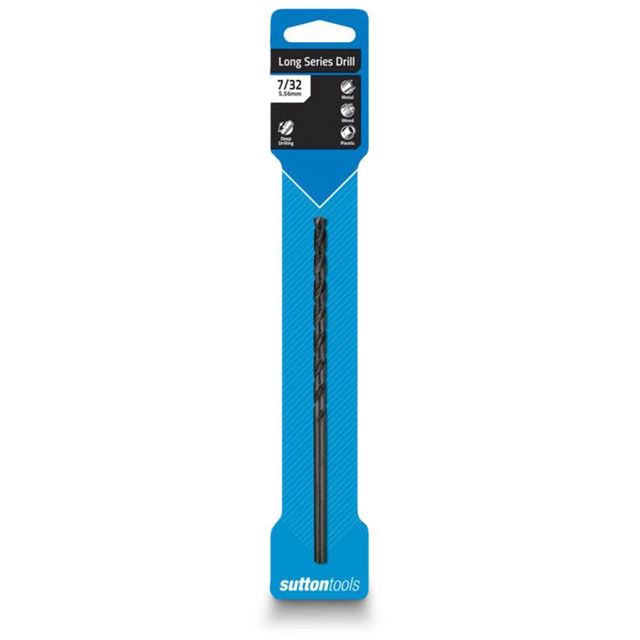 Sutton 7/32Inch X 6Inch Metal Drill Bit Long Series Hss Blue Bullet