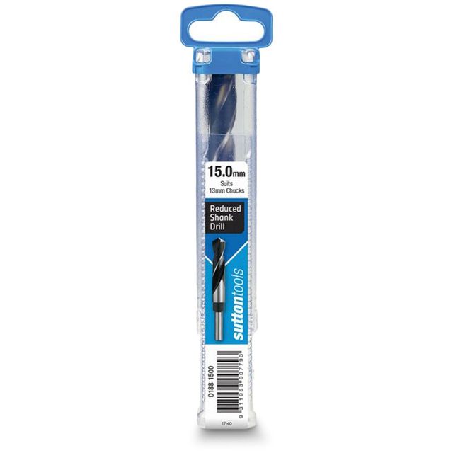Sutton 15.0 X 152mm 12.5mm Reduced Shank Hss Metal Drill Bit