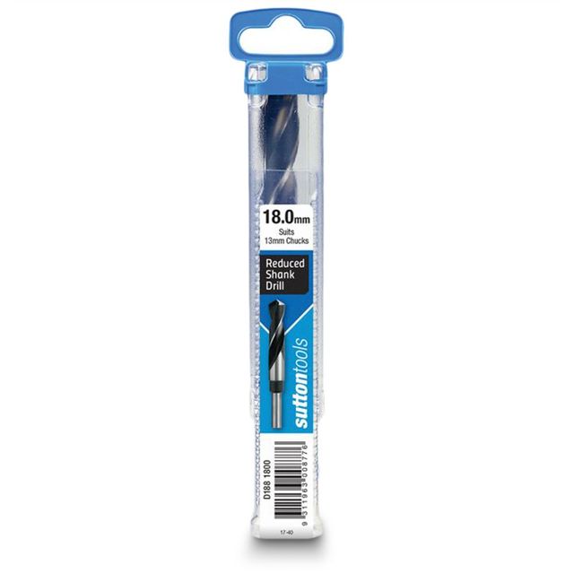 Sutton 18.0 X 152mm 12.5mm Reduced Shank Hss Metal Drill Bit