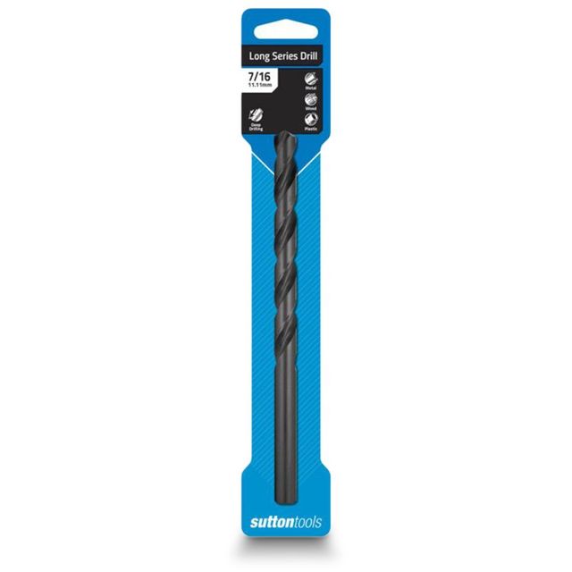 Sutton 7/16Inch X 7.1/4Inch Metal Drill Bit Long Series Hss Blue Bullet