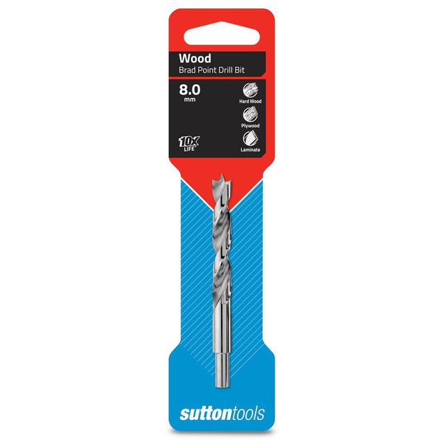 Sutton 8 X 117mm Brad Point Wood Drill Bit