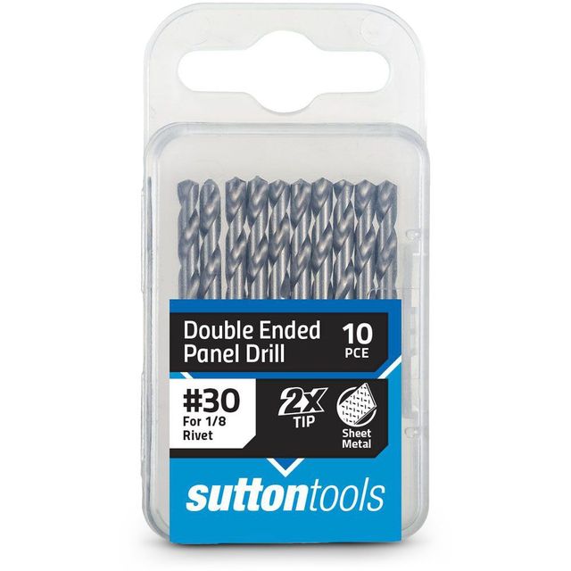Sutton No.30 X 54mm Hss Double-Ended Panel Drill Bit - 10 Piece