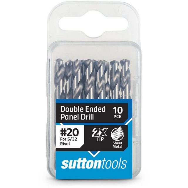Sutton No.20 X 54mm Hss Double-Ended Panel Drill Bit - 10 Piece
