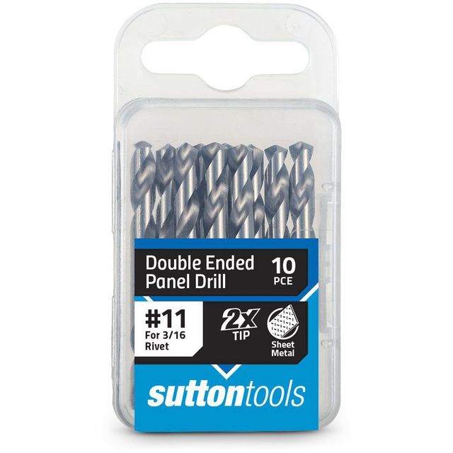 Sutton No.11 X 54mm Hss Double-Ended Panel Drill Bit - 10 Piece