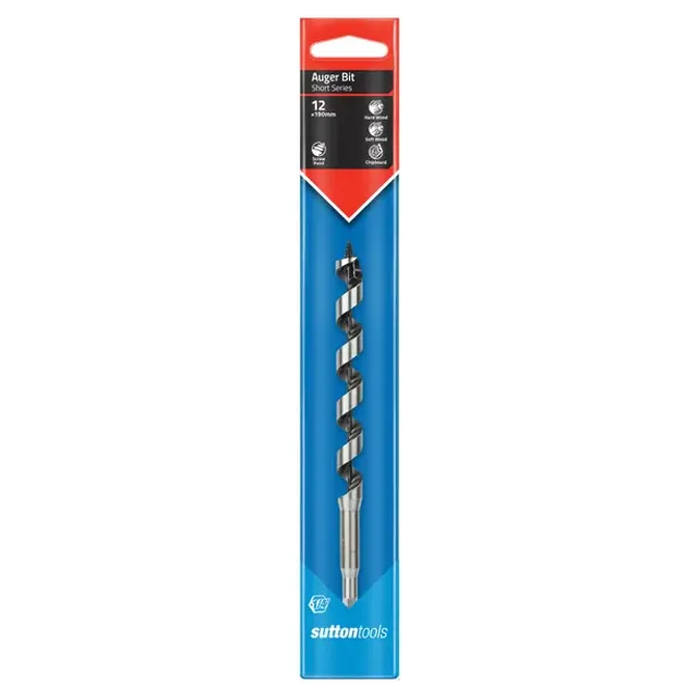 Sutton 12.0mm X 190mm 1/4Inch Power Groove Shk Short Series Drill Bit D5101200