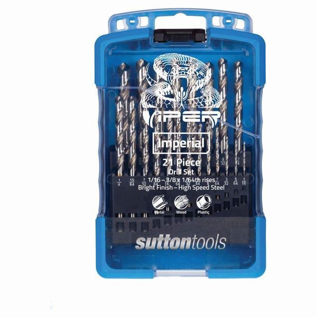 Sutton Tools Viper Jobber Drill Bit Set Imperial - 21 Piece
