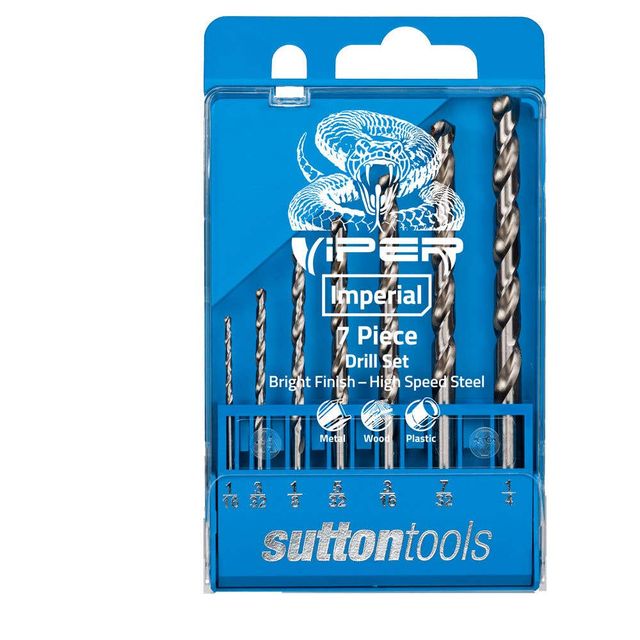 Sutton Tools Viper Jobber Drill Bit Set Imperial - 7 Piece