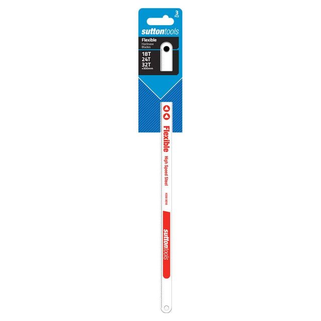 Sutton Tools Flexible Hacksaw Blade 18/24/32TPI - 3 Pack