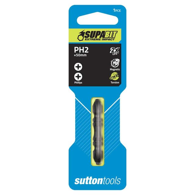 Sutton Tools Impact Double Ended Screwdriver Bits Phillips PH2 x 50mm