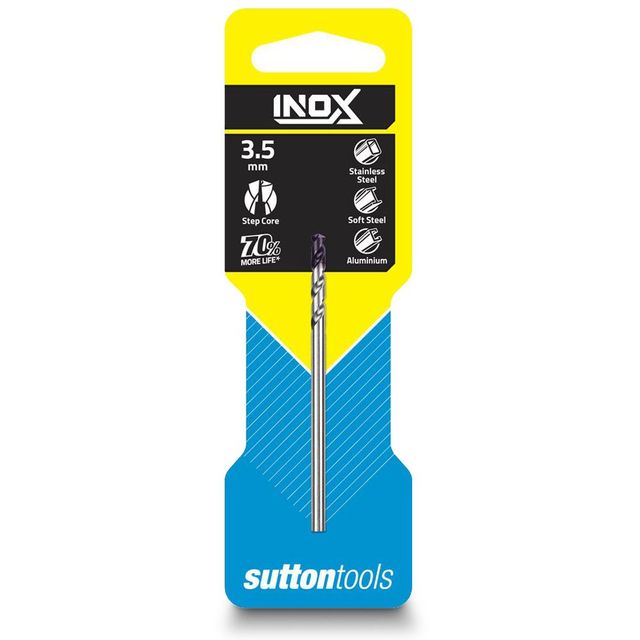 Sutton 3.5 X 70mm Hss-Tiain Jobber Drill Bit For Stainless - Inox