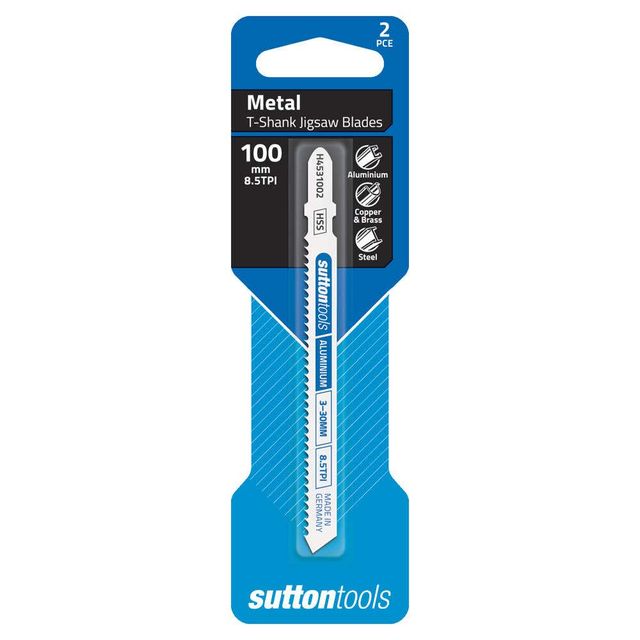 Sutton Tools T-Shank Jigsaw Blade Metal Aluminium 100mm - 2 Piece