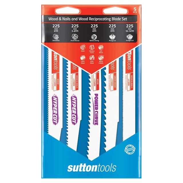 Sutton Tools Wood Reciprocating Blade Set - 5 Piece