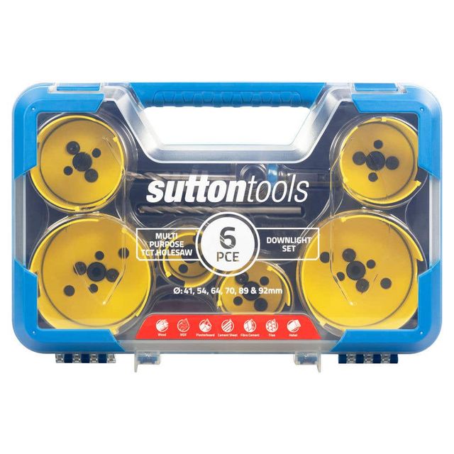 Sutton Tools Multi-Purpose TCT Holesaw Downlight Set - 6 Piece