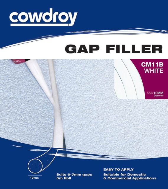 Cowdroy Foam Gap Filler White 10mm x 5m