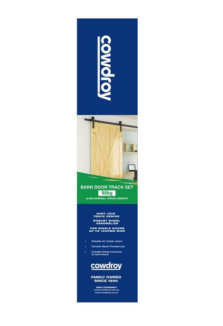 Cowdroy Barn Door Track Set Black 2000mm
