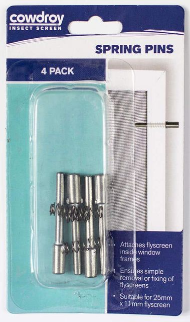 Cowdroy Flyscreen Spring Pins Metal - 4 Pack