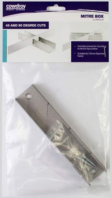 Cowdroy Mitre Box Aluminium Suits 25mm Frame 140mm