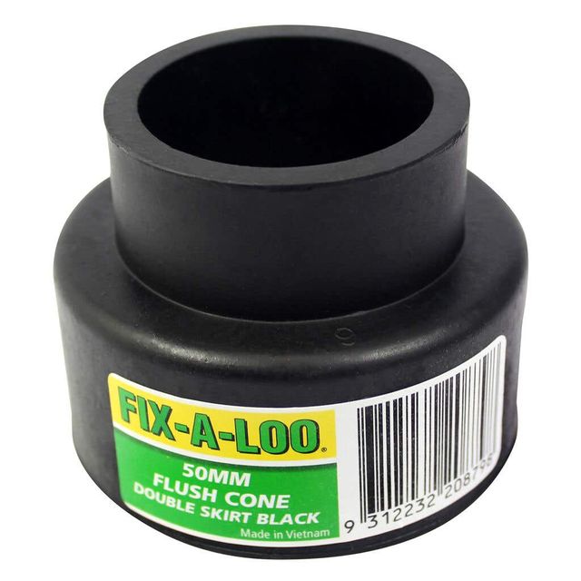 FIX-A-LOO Flush Cone Double Skirt Black 50mm
