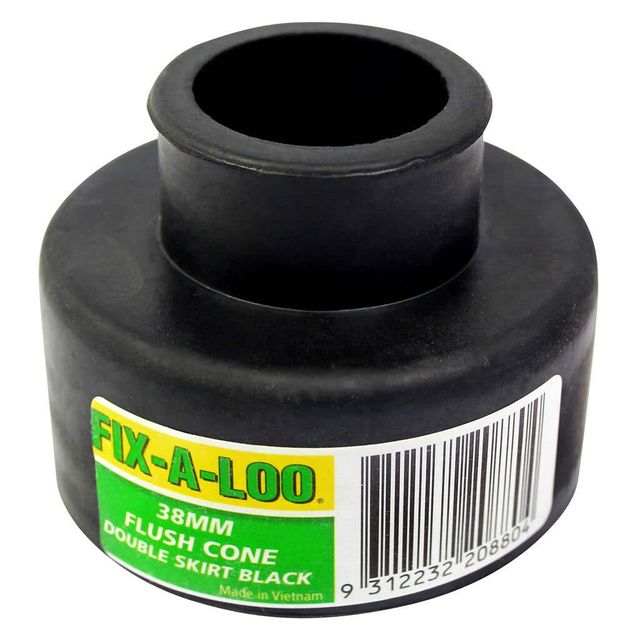 FIX-A-LOO Flush Cone Double Skirt Black 38mm