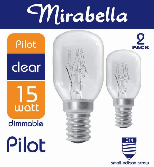 Mirabella Pilot Dimmable Globe 15W SES Clear - 2 Pack