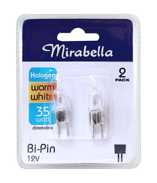 Mirabella Eco Halogen Bi-Pin Globe 35W Warm White - 2 Pack