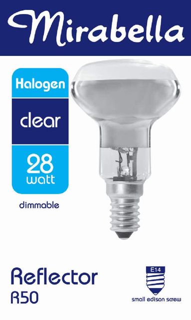 Mirabella Halogen Reflector Globe R50 28W SES Clear