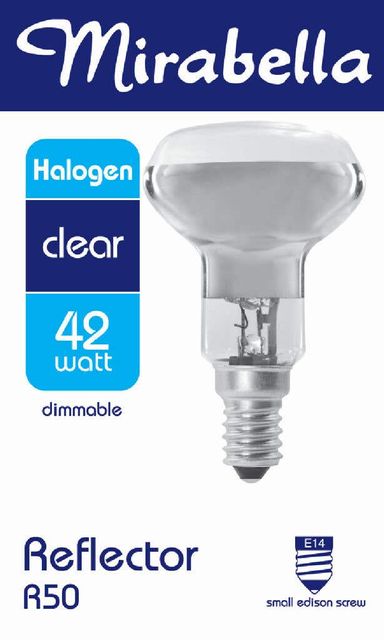 Mirabella Halogen Reflector Globe R50 42W SES Clear