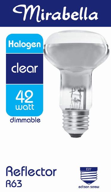 Mirabella Halogen Reflector Globe R63 42W ES Clear