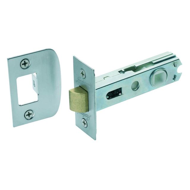 Gainsborough Rectangular Face Tubular Latch 60mm Backset D Strike Satin Chrome