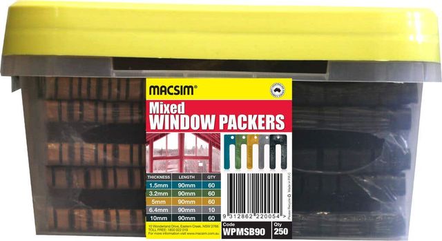 Macsim Mixed Window Packers Plastic 90mm - 250 Piece