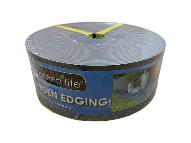 Greenlife Garden Edging Plastic Slate Grey 10m x 75mm