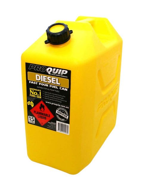 Pro Quip Plastic Diesel Fuel Can Yellow 15L