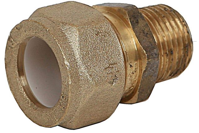 Brasshards Union Nylon Olive Compression Brass 15mm Male x 20mm Compression