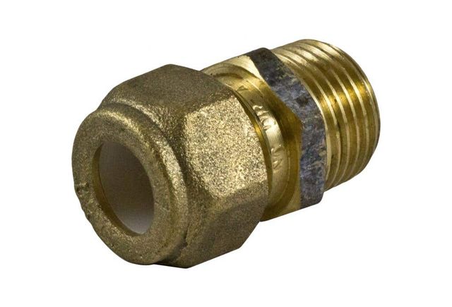 Brasshards Elbow Nyon Olive Compression Brass 15mm Male x 15mm Compression