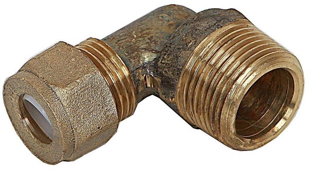 Brasshards Elbow Nylon Olive Compression Brass 20mm Male x 15mm Compression