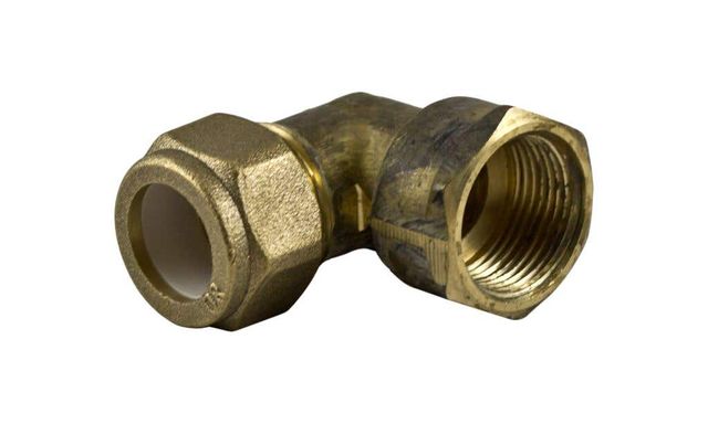Brasshards Elbow Nylon Olive Compression Brass 20mm Female x 20mm Compression