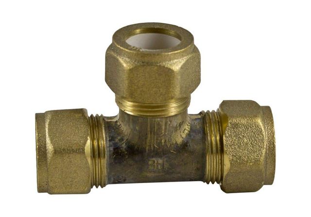 Brasshards Tee Nylon Olive Brass Compression 20mm x 20mm x 20mm