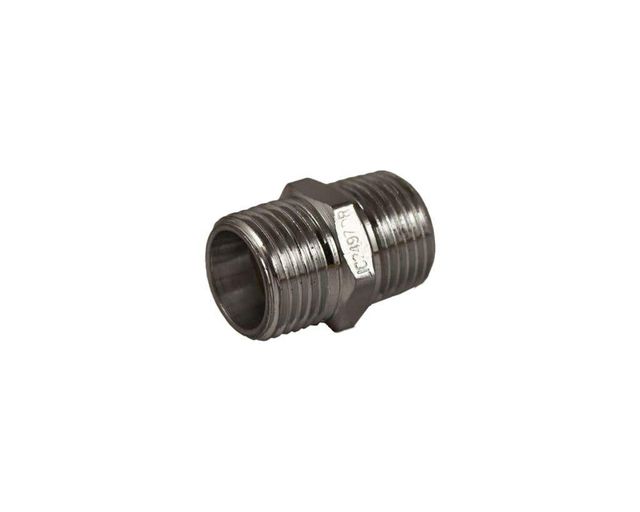 Brasshards Nipple Hex Chrome 15mm