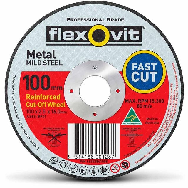 Flexovit 100 x 2.5 x 16 Metal Cut Off Disc